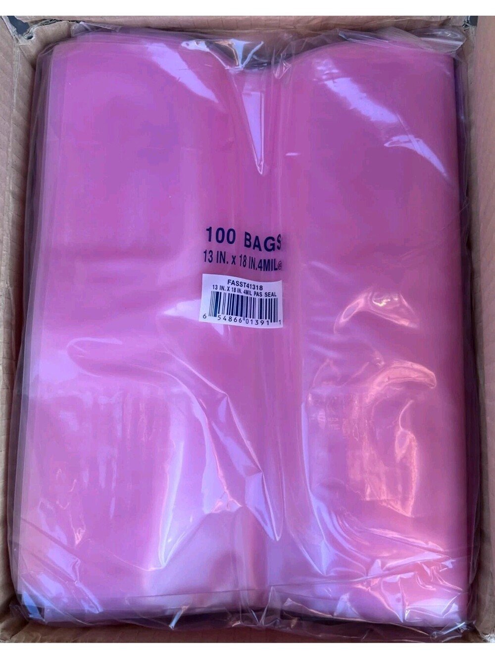 Elkay Pink Anti Static Seal Top Poly Bags 13x18 4 Mil 100 Count FASST41318